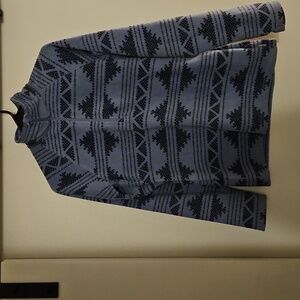 Eddie Bauer woman's blue/black pullover polar fleece sweater. Like new. Size S